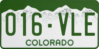 CO license plate 016VLE