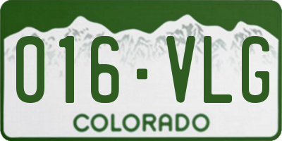 CO license plate 016VLG