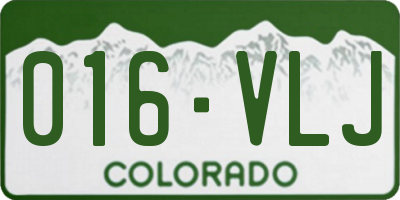 CO license plate 016VLJ