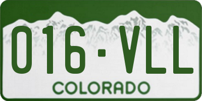 CO license plate 016VLL