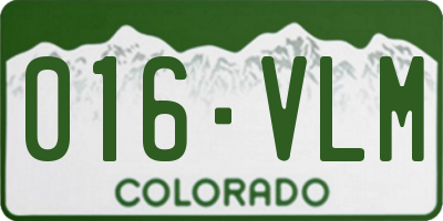 CO license plate 016VLM