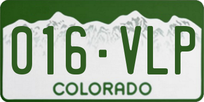 CO license plate 016VLP
