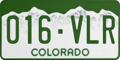 CO license plate 016VLR
