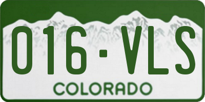 CO license plate 016VLS