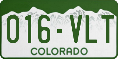 CO license plate 016VLT