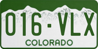 CO license plate 016VLX