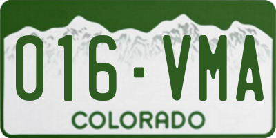 CO license plate 016VMA