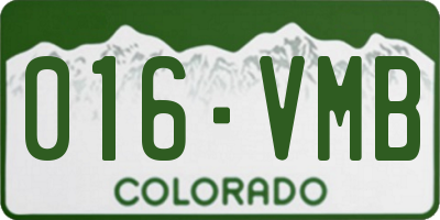 CO license plate 016VMB