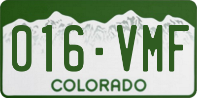CO license plate 016VMF
