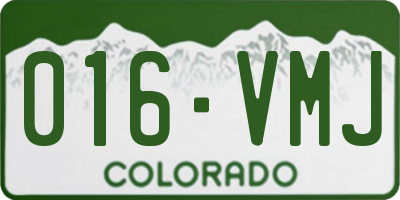 CO license plate 016VMJ