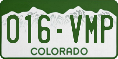 CO license plate 016VMP