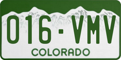 CO license plate 016VMV