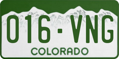 CO license plate 016VNG