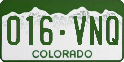 CO license plate 016VNQ