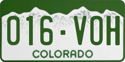CO license plate 016VOH