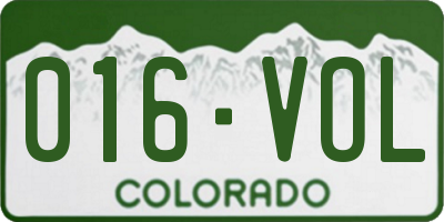 CO license plate 016VOL