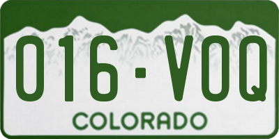 CO license plate 016VOQ