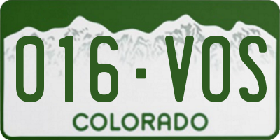 CO license plate 016VOS