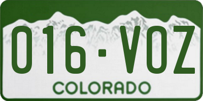 CO license plate 016VOZ