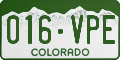 CO license plate 016VPE