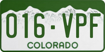 CO license plate 016VPF
