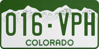 CO license plate 016VPH