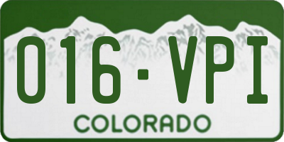 CO license plate 016VPI