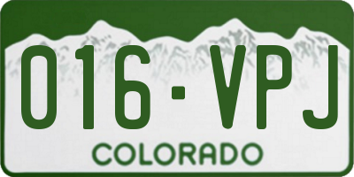 CO license plate 016VPJ
