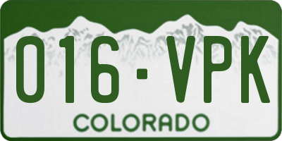 CO license plate 016VPK