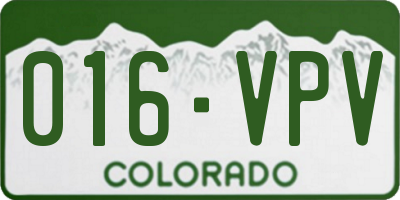 CO license plate 016VPV