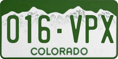 CO license plate 016VPX