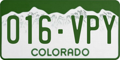 CO license plate 016VPY