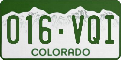 CO license plate 016VQI