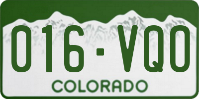 CO license plate 016VQO