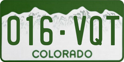 CO license plate 016VQT