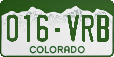 CO license plate 016VRB