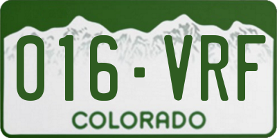 CO license plate 016VRF
