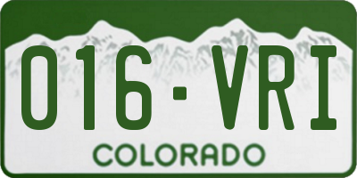 CO license plate 016VRI