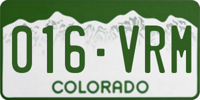 CO license plate 016VRM