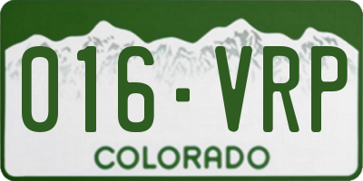 CO license plate 016VRP