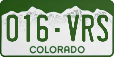 CO license plate 016VRS