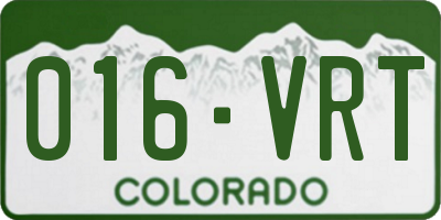 CO license plate 016VRT