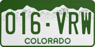 CO license plate 016VRW