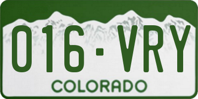 CO license plate 016VRY