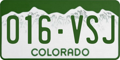 CO license plate 016VSJ