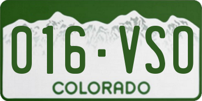CO license plate 016VSO