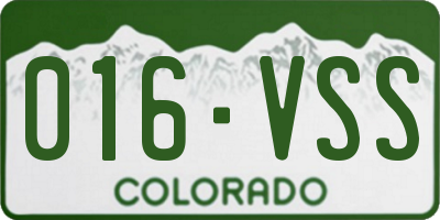 CO license plate 016VSS