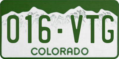 CO license plate 016VTG