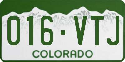 CO license plate 016VTJ