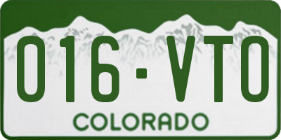 CO license plate 016VTO